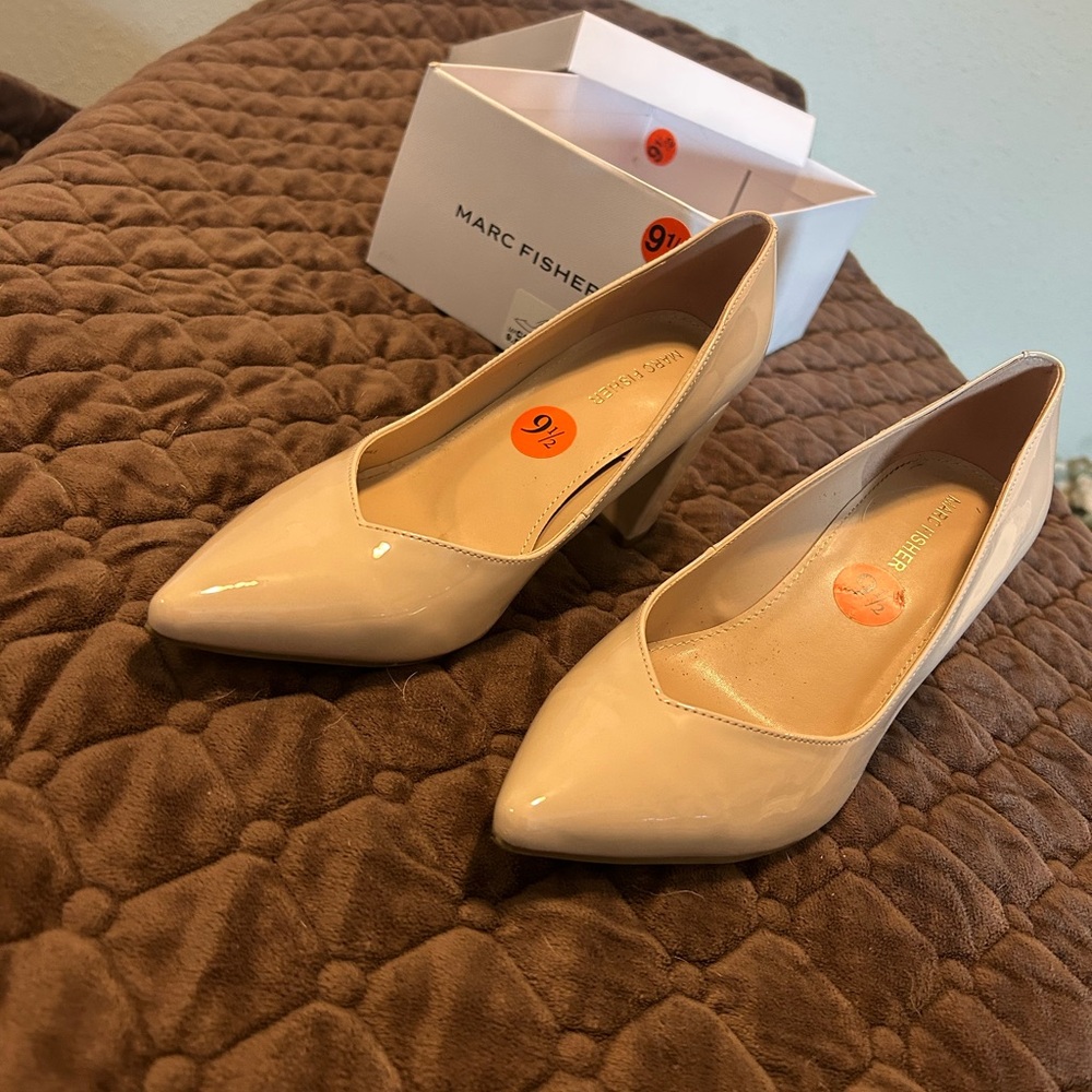 Marc Fisher Nude Patent Heels